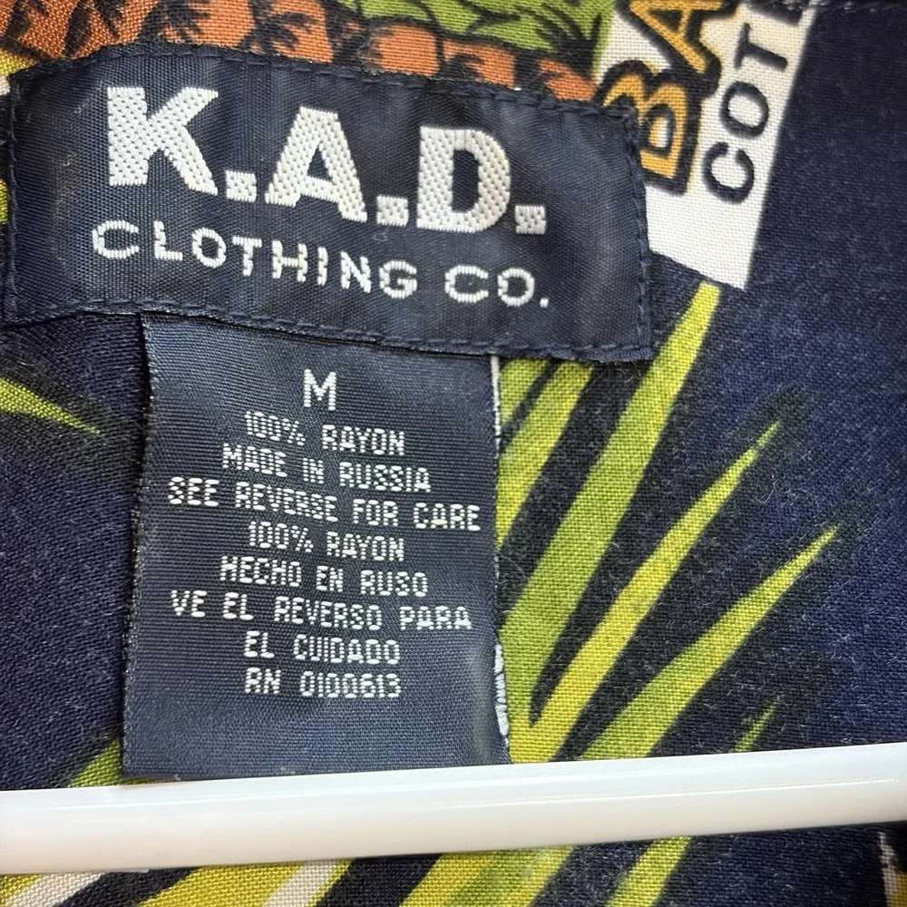 Vintage K.A.D. Clothing Co Tropical Beach Hawaiian Palm Trees Shirt Men's Medium